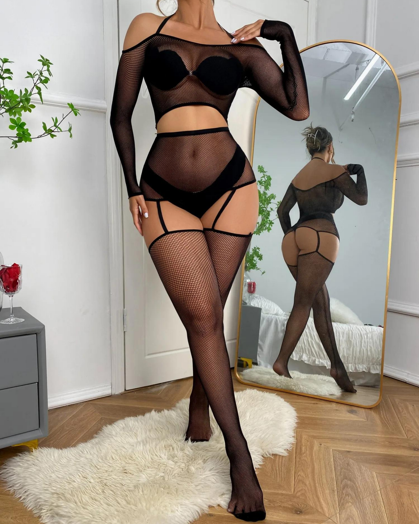 Czarny Bodystocking Noa